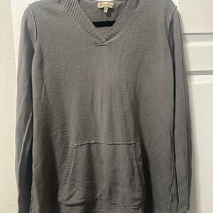 Democracy gray, V-Neck woman hoodie Sweater in a XL